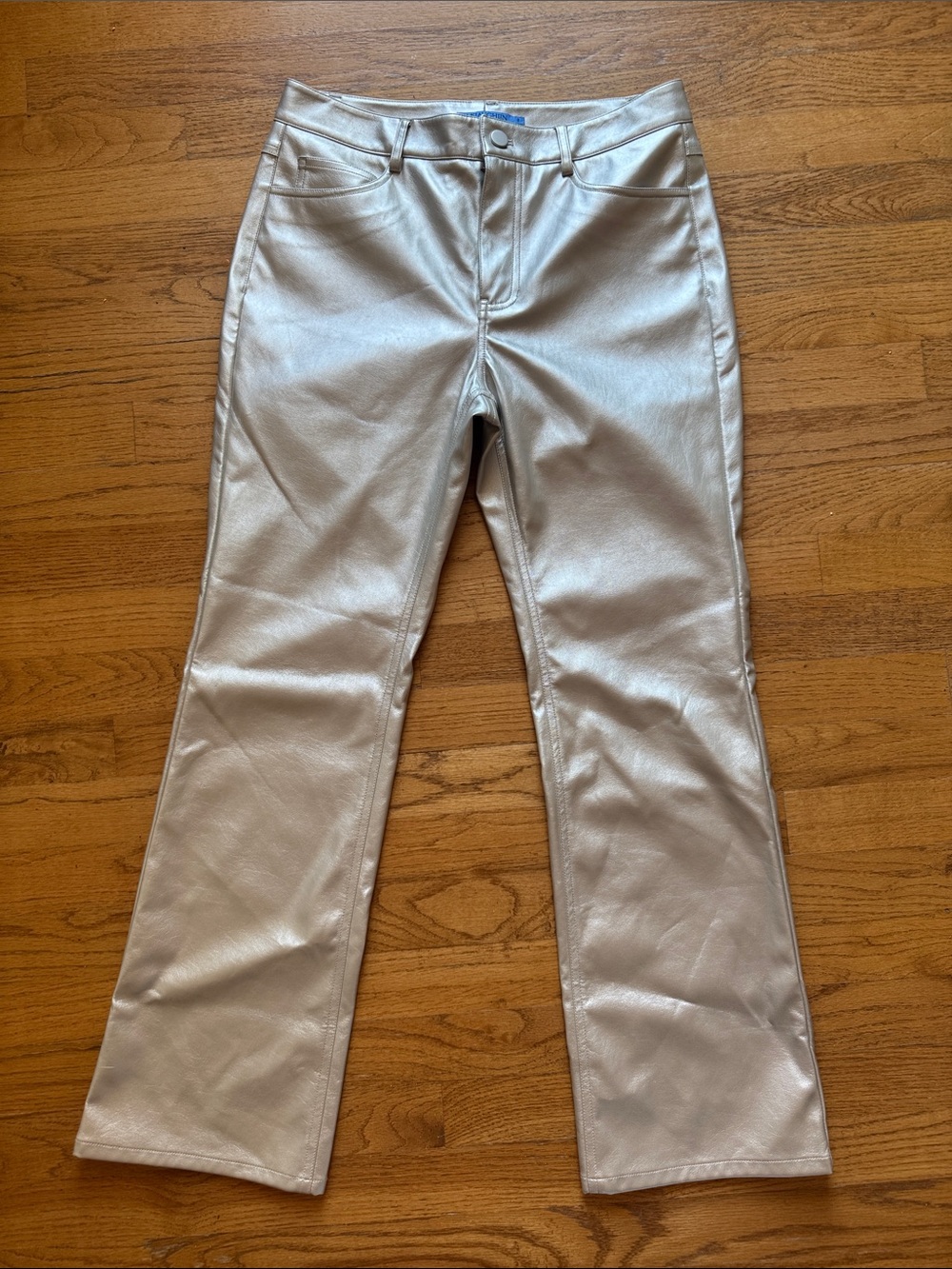 J. McLaughlin Metallic Silver Boot-Cut Pants size 8